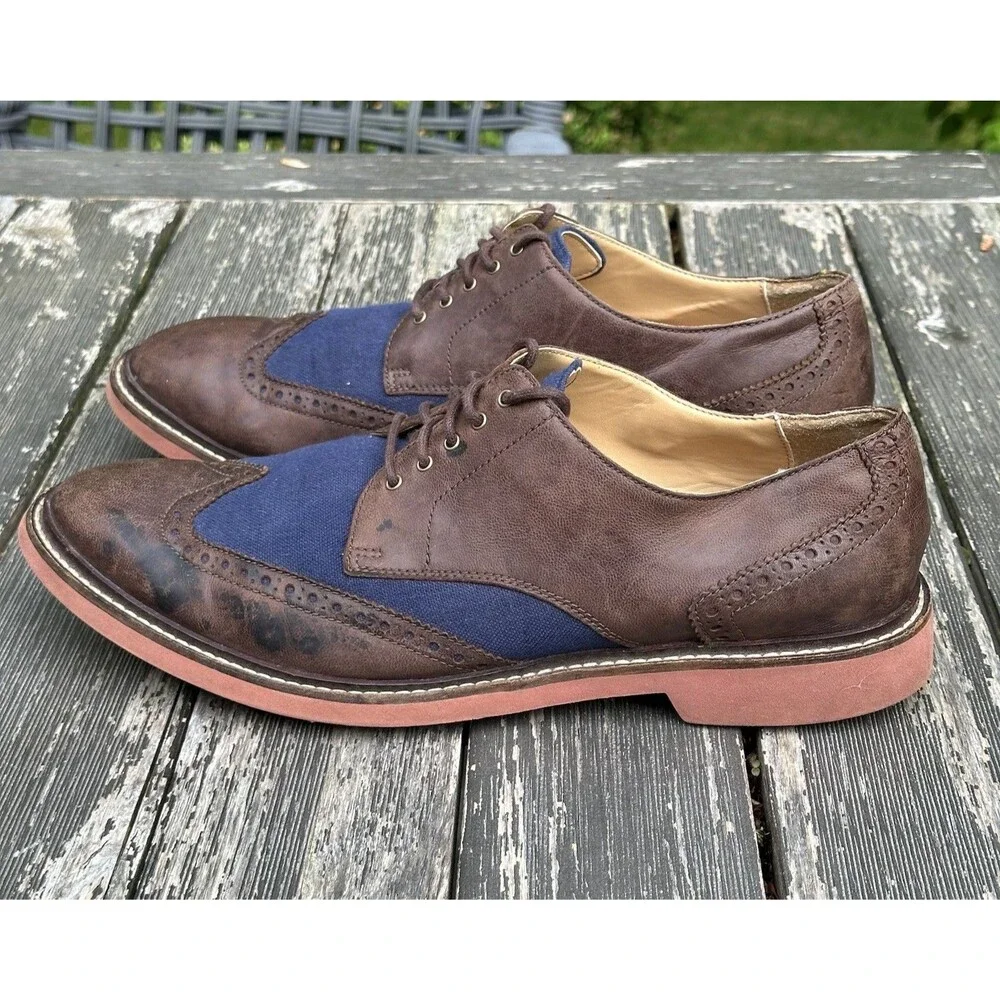 Cole Haan Men's Wingtip Brogue Saddle Oxford Dress Shoes Size 10 C12255